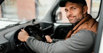 Man Refrigerated Van Driving